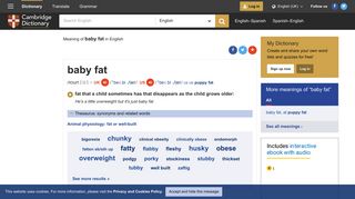 BABY FAT | meaning in the Cambridge English Dictionary