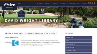 Search for Videos using Enhance TV Direct – Oxley College