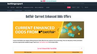ALL Current Betfair Enhanced Odds Offers, Right Here - bettingexpert