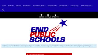 Enid Public School - Site Administration Login