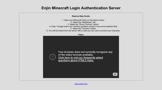 Enjin Minecraft Login Authentication Server