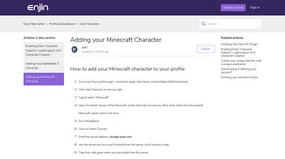 Adding your Minecraft Character – Enjin Help Center