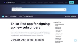 Enlist iPad app for signing up new subscribers | Campaign Monitor