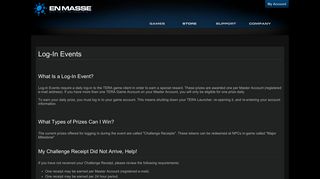 Log-In Events - Official En Masse Entertainment Support Site