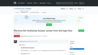 Remove the 'Authorize Access' screen from the login flow · Issue ...