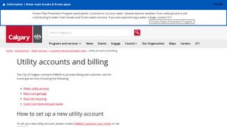 The City of Calgary - Utility accounts and billing