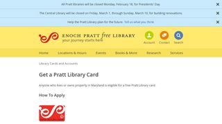 Get a Pratt Library Card - Enoch Pratt Free Library