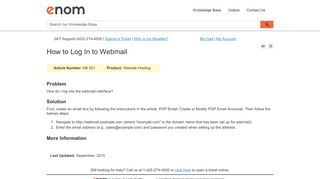 How to Log In to Webmail - eNom