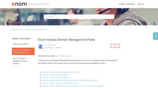 Enom Access Domain Management Portal – Help & Support