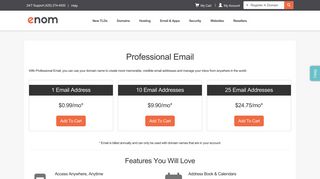Professional Email - eNom - domain name, web site hosting, email ...