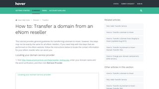 How to: Transfer a domain from an eNom reseller – Hover Help Center