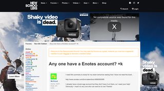 Any one have a Enotes account? +k - Non-Ski Gabber - Newschoolers.com