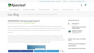 3DEXPERIENCE: Persistent Login Popup Fix | Razorleaf