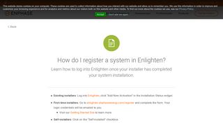 How do I register a system in Enlighten? | Enphase - Enphase Energy