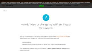 How do I view or change my Wi-Fi settings on the Envoy-S? | Enphase