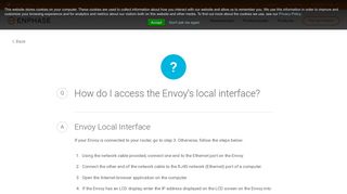 How do I access the Envoy's local interface? | Enphase