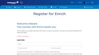 Enrich | Registration - Malaysia Airlines