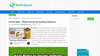 Make Money by Testing Websites with Enroll App - WebEmployed