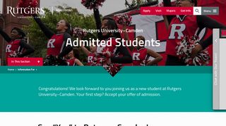Admitted Students | Admissions | Rutgers University–Camden