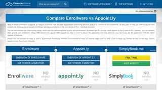 Enrollware vs Appoint.ly 2019 Comparison | FinancesOnline