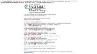 Ensemble Travel - Login Screen