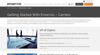 Getting Started With Enservio – Carriers