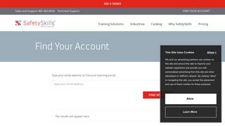 Find Your Account - SafetySkills