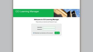 Welcome to CCI Learning Manager - Ensignia Login