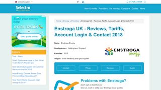 Enstroga UK - Reviews, Tariffs, Account Login & Contact 2018 | Selectra
