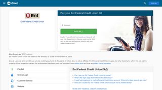 Ent Federal Credit Union (ENT): Login, Bill Pay, Customer Service and ...