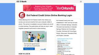 Ent Federal Credit Union Online Banking Login - CC Bank