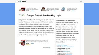 Entegra Bank Online Banking Login - CC Bank
