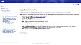 Enter login information - Fiery Help - Electronics for Imaging