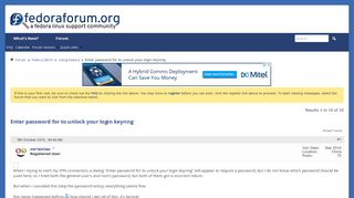 Enter password for to unlock your login keyring - FedoraForum.org