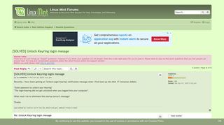 [SOLVED] Unlock Keyring login mesage - Linux Mint Forums