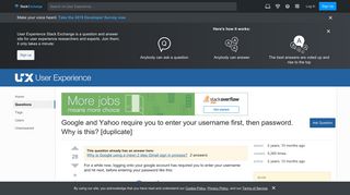 forms - Google and Yahoo require you to enter your username first ...