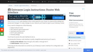 Enterasys Login: How to Access the Router Settings | RouterReset