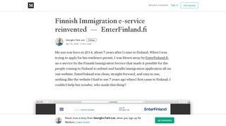 Finnish Immigration e-service reinvented — EnterFinland.fi - Medium