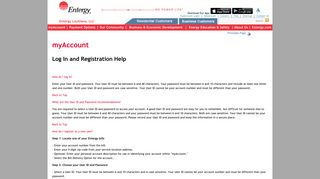 Help with using myAccount, registration, logging in, resetting ID and ...