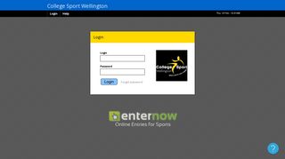 College Sport Wellington | Login - EnterNOW