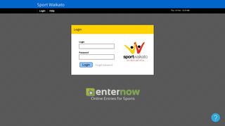 Sport Waikato | Login - EnterNOW