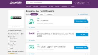 Enterprise Coupons, Promo Codes & Discounts 2019 - RetailMeNot