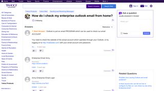 how do i check my enterprise outlook email from home? | Yahoo Answers