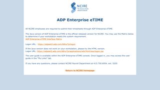 ADP Enterprise eTIME - ncire