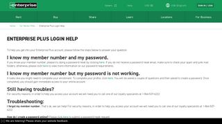 Enterprise Plus Account Login Help | Enterprise Rent-A-Car