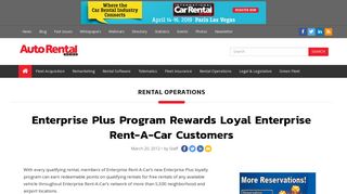 Enterprise Plus Program Rewards Loyal Enterprise Rent-A-Car ...