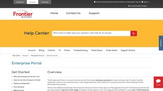 Business: Enterprise Portal and Usage | Frontier.com