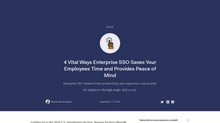 4 Reasons To Add Enterprise SSO - Productivity, Security, and More