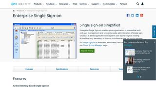 Enterprise Single Sign-on (ESSO) - One Identity