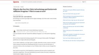 What is the Pay Per Click Advertising and Entireweb Affiliate ...